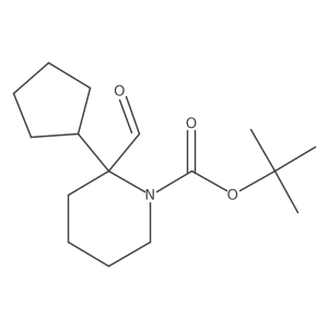 Tert-butyl 2-cyclopentyl-2-formylpiperidine-1-carboxylate结构式
