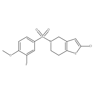 2-Chloro-5-((3-fluoro-4-methoxyphenyl)sulfonyl)-4,5,6,7-tetrahydrothieno[3,2-c]pyridine Structure