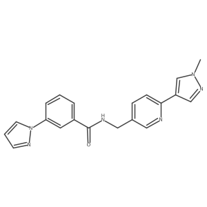 N-((6-(1-methyl-1H-pyrazol-4-yl)pyridin-3-yl)methyl)-3-(1H-pyrazol-1-yl)benzamide结构式