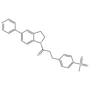 3-(4-(Methylsulfonyl)phenyl)-1-(5-(pyridin-4-yl)indolin-1-yl)propan-1-one结构式