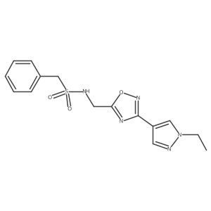 N-((3-(1-ethyl-1H-pyrazol-4-yl)-1,2,4-oxadiazol-5-yl)methyl)-1-phenylmethanesulfonamide结构式
