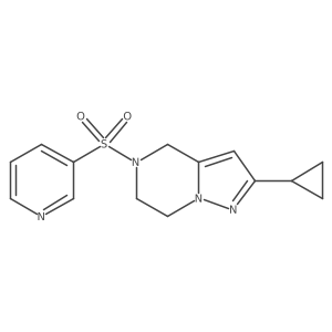 2-Cyclopropyl-5-(pyridin-3-ylsulfonyl)-4,5,6,7-tetrahydropyrazolo[1,5-a]pyrazine结构式