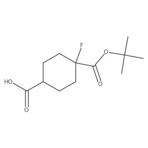 Rel-(1r,4r)-4-(tert-butoxycarbonyl)-4-fluorocyclohexane-1-carboxylic acid Structure