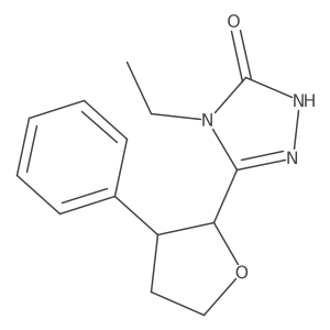 rac-4-ethyl-3-[(2R,3R)-3-phenyloxolan-2-yl]-4,5-dihydro-1H-1,2,4-triazol-5-one, cis结构式
