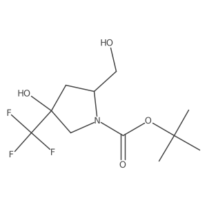 (2S)-2-(Hydroxymethyl)-4-hydroxy-4-(trifluoromethyl)pyrrolidine-1-carboxylic acid tert-butyl ester结构式