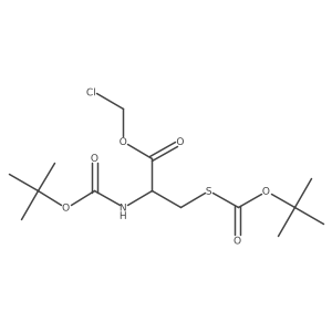 chloromethyl (2R)-2-{[(tert-butoxy)carbonyl]amino}-3-{[(tert-butoxy)carbonyl]sulfanyl}propanoate Structure
