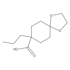 8-Propyl-1,4-dioxaspiro[4.5]decane-8-carboxylic acid结构式