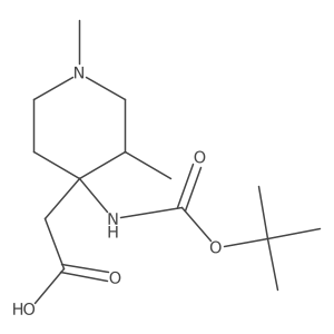 2-(4-{[(Tert-butoxy)carbonyl]amino}-1,3-dimethylpiperidin-4-yl)acetic acid结构式