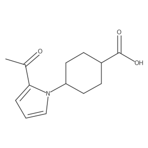 (1s,4s)-4-(2-acetyl-1H-pyrrol-1-yl)cyclohexane-1-carboxylic acid结构式