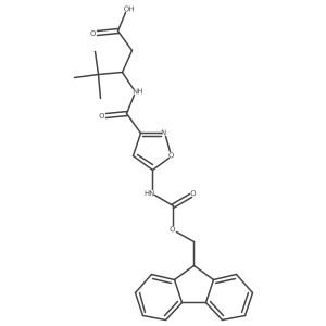 3-{[5-({[(9H-fluoren-9-yl)methoxy]carbonyl}amino)-1,2-oxazol-3-yl]formamido}-4,4-dimethylpentanoic acid结构式