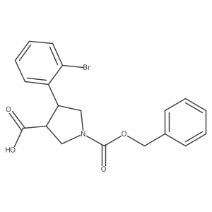 rac-(3R,4S)-1-[(benzyloxy)carbonyl]-4-(2-bromophenyl)pyrrolidine-3-carboxylic acid Structure