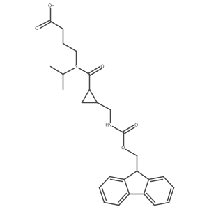 rac-4-{1-[(1R,2S)-2-[({[(9H-fluoren-9-yl)methoxy]carbonyl}amino)methyl]cyclopropyl]-N-(propan-2-yl)formamido}butanoic acid Structure
