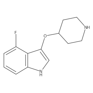 4-fluoro-3-(piperidin-4-yloxy)-1H-indole结构式