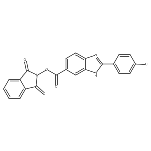 1,3-dioxo-2,3-dihydro-1H-isoindol-2-yl 2-(4-chlorophenyl)-1H-1,3-benzodiazole-5-carboxylate Structure