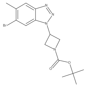 tert-butyl 3-(6-bromo-5-methyl-1H-1,2,3-benzotriazol-1-yl)azetidine-1-carboxylate结构式
