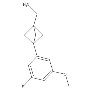 [3-(3-Fluoro-5-methoxyphenyl)-1-bicyclo[1.1.1]pentanyl]methanamine结构式