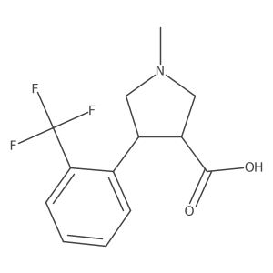 1-Methyl-4-[2-(trifluoromethyl)phenyl]pyrrolidine-3-carboxylic acid结构式