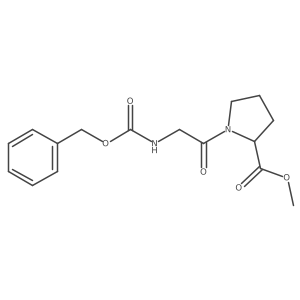 Methyl (2R)-1-(2-{[(benzyloxy)carbonyl]amino}acetyl)pyrrolidine-2-carboxylate结构式