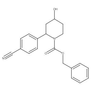 Benzyl 2-(4-cyanophenyl)-4-hydroxypiperidine-1-carboxylate结构式