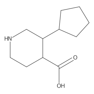rac-(3R,4R)-3-cyclopentylpiperidine-4-carboxylic acid结构式
