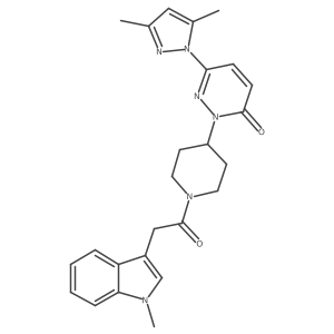 6-(3,5-Dimethylpyrazol-1-yl)-2-[1-[2-(1-methylindol-3-yl)acetyl]piperidin-4-yl]pyridazin-3-one Structure