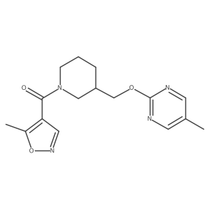 5-Methyl-2-{[1-(5-methyl-1,2-oxazole-4-carbonyl)piperidin-3-yl]methoxy}pyrimidine结构式