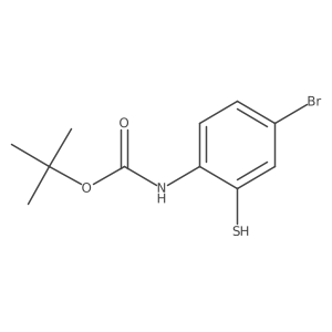 tert-butyl N-(4-bromo-2-sulfanylphenyl)carbamate结构式