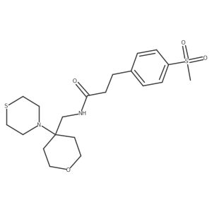3-(4-methanesulfonylphenyl)-N-{[4-(thiomorpholin-4-yl)oxan-4-yl]methyl}propanamide结构式