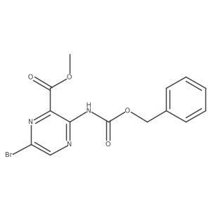 Methyl 3-{[(benzyloxy)carbonyl]amino}-6-bromopyrazine-2-carboxylate结构式