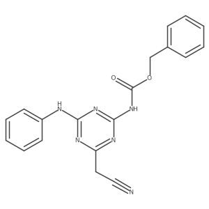 benzyl N-[6-(cyanomethyl)-4-(phenylimino)-1,4-dihydro-1,3,5-triazin-2-yl]carbamate结构式