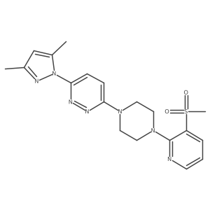3-(3,5-dimethyl-1H-pyrazol-1-yl)-6-[4-(3-methanesulfonylpyridin-2-yl)piperazin-1-yl]pyridazine结构式