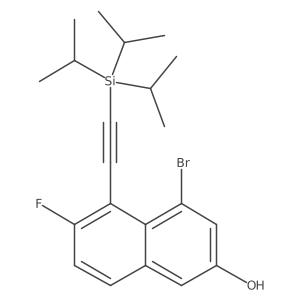 4-Bromo-6-fluoro-5-[(triisopropylsilyl)ethynyl]naphthalen-2-ol Structure
