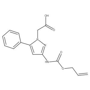 2-(5-phenyl-3-{[(prop-2-en-1-yloxy)carbonyl]amino}-1H-pyrazol-1-yl)acetic acid结构式