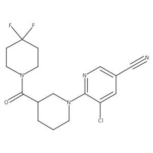 5-Chloro-6-[3-(4,4-difluoropiperidine-1-carbonyl)piperidin-1-yl]pyridine-3-carbonitrile结构式