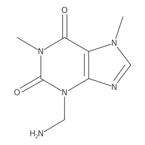 3-(Aminomethyl)-1,7-dimethyl-3,7-dihydro-1H-purine-2,6-dione结构式