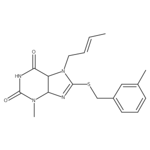 7-[(E)-but-2-enyl]-3-methyl-8-[(3-methylphenyl)methylsulfanyl]-4,5-dihydropurine-2,6-dione Structure