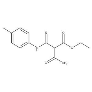 Ethyl 2-(aminocarbonyl)-3-[(4-methylphenyl)amino]-3-thioxopropanoate结构式
