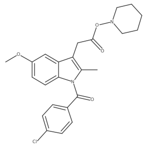 1h-Indole,1-(4-chlorobenzoyl)-5-methoxy-2-methyl-3-[2-oxo-2-(1-piperidinyloxy)ethyl]- Structure
