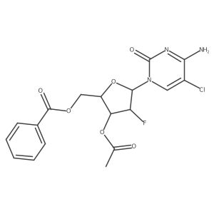 1-(3-O-acetyl-5-O-benzoyl-2-deoxy-2-fluoro-beta-D-arabinofuranosyl)-5-chlorocytosine结构式