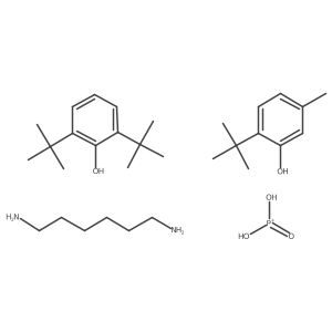2-Tert-butyl-5-methylphenol;2,6-ditert-butylphenol;dihydroxy(oxo)phosphanium;hexane-1,6-diamine Structure
