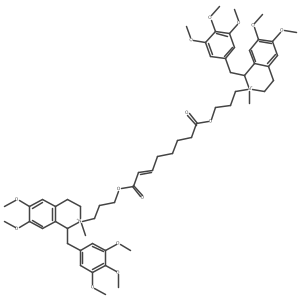 Isoquinolinium, 2,a2'-a[(1,a8-adioxo-a2-aoctene-a1,a8-adiyl)abis(oxy-a3,a1-apropanediyl)a]abis[1,a2,a3,a4-atetrahydro-a6,a7-adimethoxy-a2-amethyl-a1-a[(3,a4,a5-atrimethoxyphenyl)amethyl]a-a, [1R-a[1I+/-,a2I+/-[E(1'R*,a2'R*)a]a]a]a- Structure
