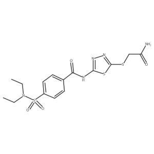 N-[5-(2-amino-2-oxo-ethyl)sulfanyl-1,3,4-thiadiazol-2-yl]-4-(diethylsulfamoyl)benzamide Structure