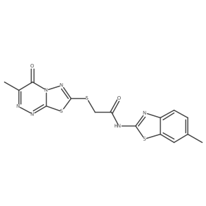 2-((3-methyl-4-oxo-4H-[1,3,4]thiadiazolo[2,3-c][1,2,4]triazin-7-yl)thio)-N-(6-methylbenzo[d]thiazol-2-yl)acetamide结构式