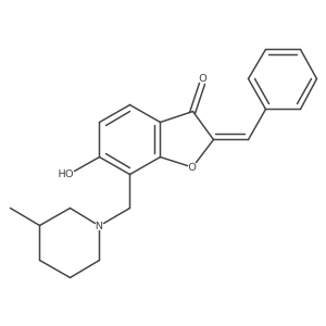 (Z)-2-benzylidene-6-hydroxy-7-((3-methylpiperidin-1-yl)methyl)benzofuran-3(2H)-one Structure