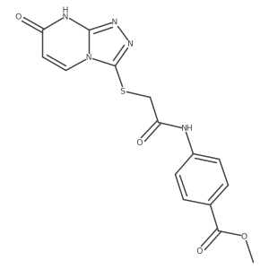 Methyl 4-(2-((7-oxo-7,8-dihydro-[1,2,4]triazolo[4,3-a]pyrimidin-3-yl)thio)acetamido)benzoate结构式