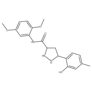N-(2,5-dimethoxyphenyl)-5-(2-hydroxy-4-methylphenyl)pyrazolidine-3-carboxamide结构式