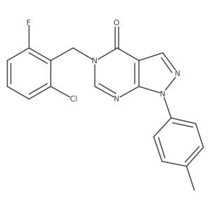 5-[(2-chloro-6-fluoro-phenyl)methyl]-1-(p-tolyl)pyrazolo[3,4-d]pyrimidin-4-one结构式