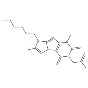 8-hexyl-1,7-dimethyl-3-(2-oxopropyl)-1H-imidazo[2,1-f]purine-2,4(3H,8H)-dione Structure
