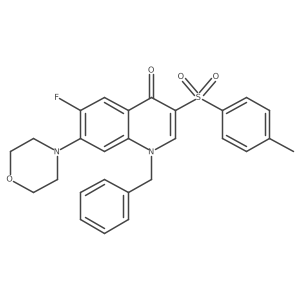 1-benzyl-6-fluoro-7-morpholino-3-tosylquinolin-4(1H)-one结构式