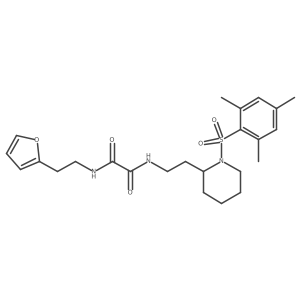 N1-(2-(furan-2-yl)ethyl)-N2-(2-(1-(mesitylsulfonyl)piperidin-2-yl)ethyl)oxalamide结构式